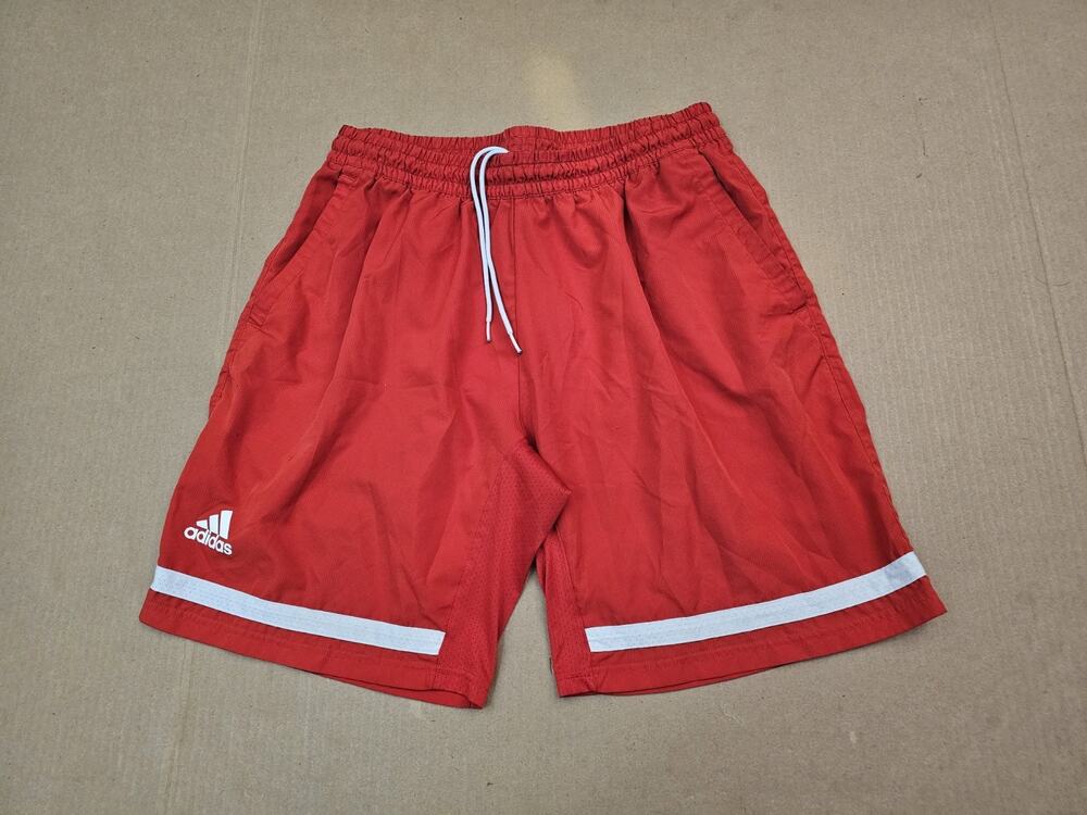 Adidas Shorts Men XL Red Three Striped Basketball Primegreen Aeroteady